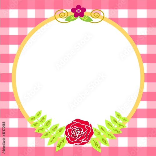 Circle Frame Flower Card Template