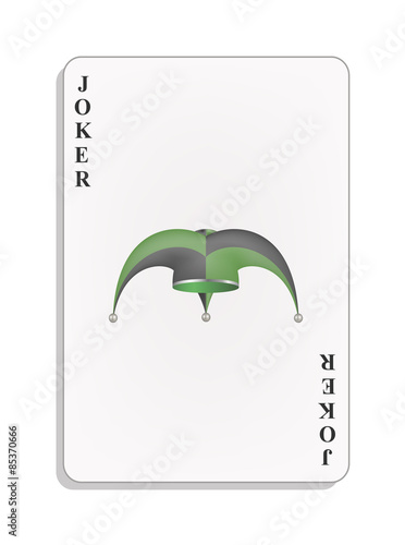 Playing card with joker hat