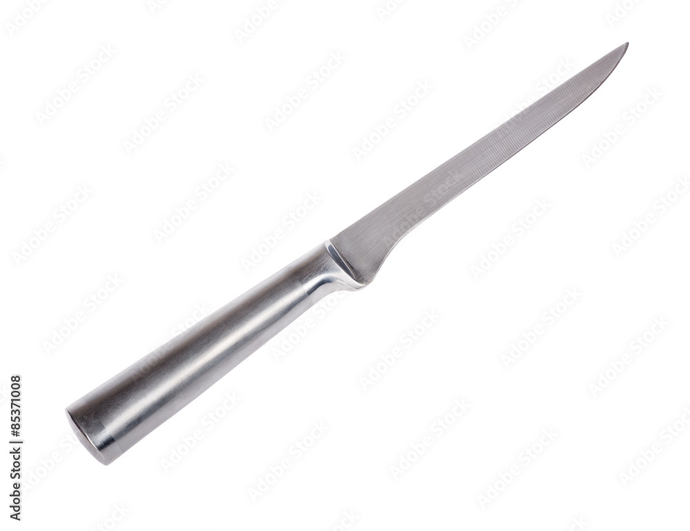 long metallic kitchen knife isolated on white long metallic kitchen knife isolated on white