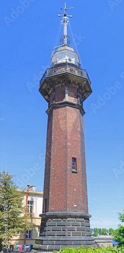 Lighthouse with time ball, Gdańsk New Port, near Westerplatte. Time ball drops by 12 with accuracy 1s for 200,000 years