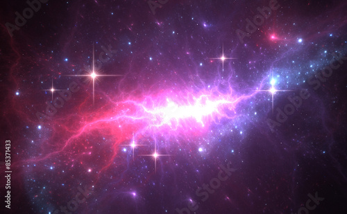 Fototapeta Naklejka Na Ścianę i Meble -  Space background with purple nebula and stars