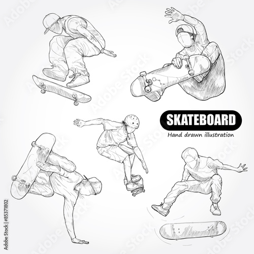 illustration of Skateboarding