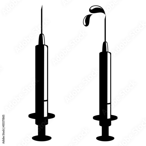 Vector signs. Syringe.