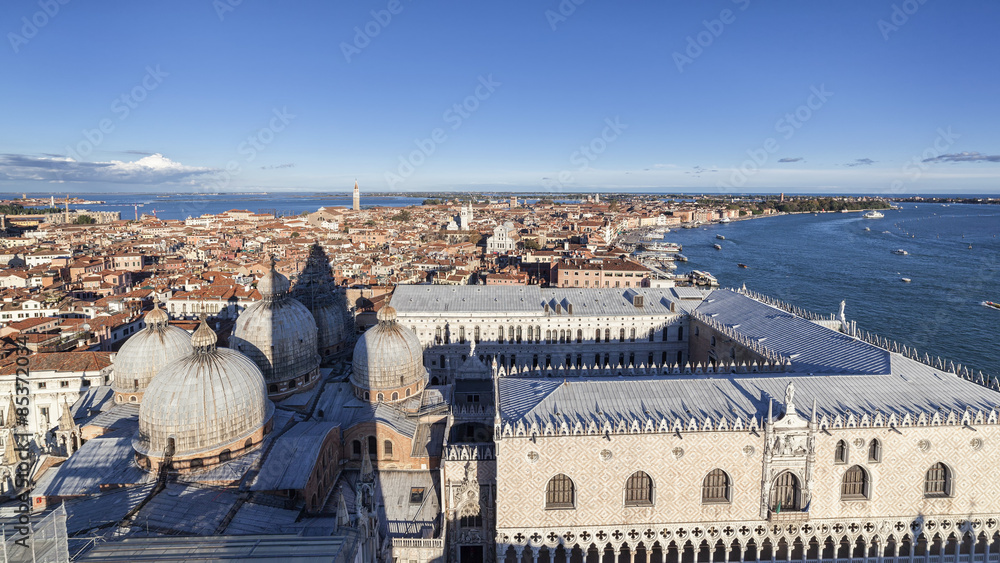Fototapeta premium East view inside The bell tower of St Mark