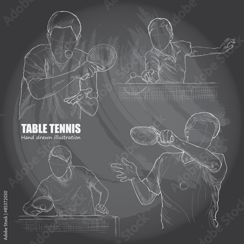 illustration of table tennis