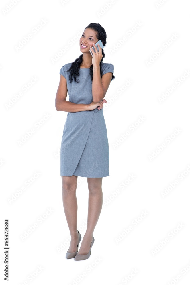 Happy businesswoman having phone call Happy businesswoman having phone call