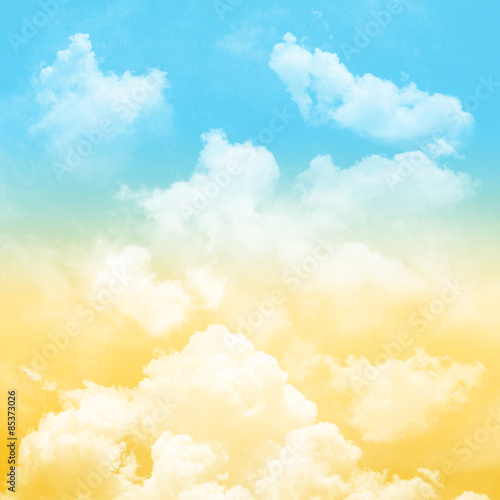 Yellow Sunlight and blue sky with cloudy