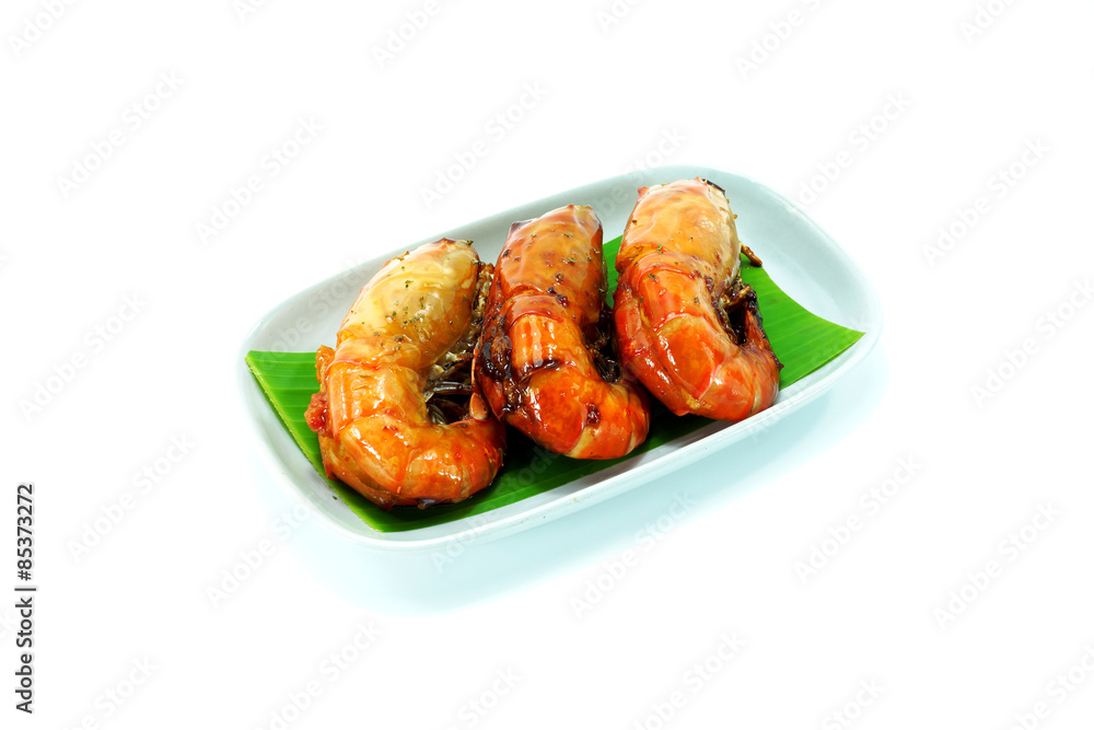 Large sweet shrimp on isolate white background. Large sweet shrimp on isolate white background.