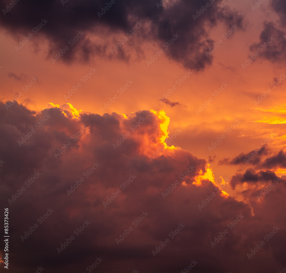 Naklejka premium Colorful sunset