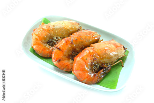 Large sweet shrimp on isolate white background.