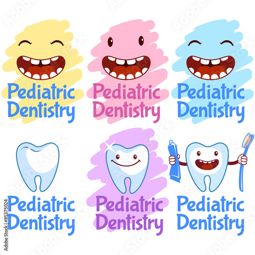 Set of logos for pediatric dentistry