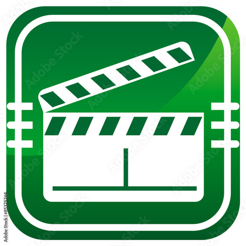 Vector glossy clapper boards web icon design element.