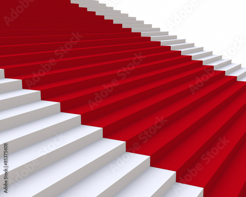 3D great stairs with red carpet