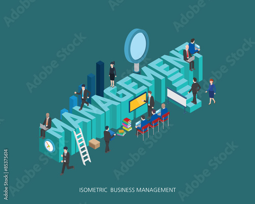 Flat 3d isometric vector illustration management concept design, Abstract urban modern style, high quality business series.