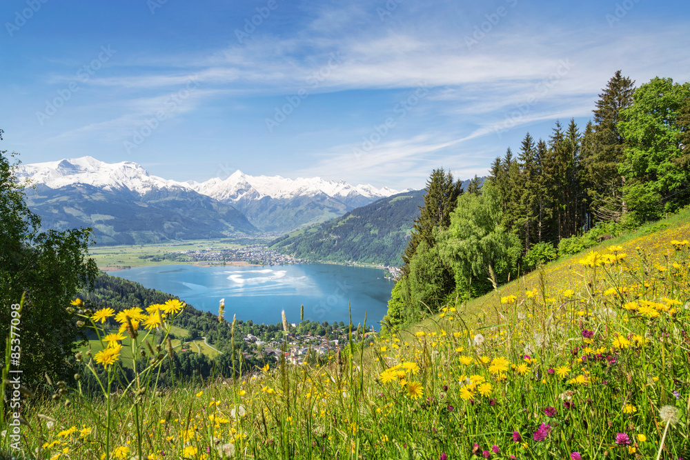 Fototapeta premium View over Zell am See, Austria