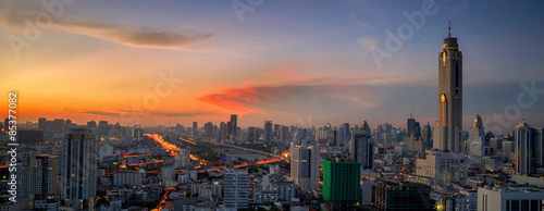 Bangkok city sunrise