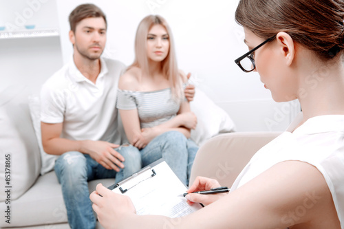 Young couple at psychologist