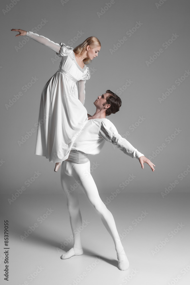 Two young ballet dancers practicing. attractive dancing Two young ballet dancers practicing. attractive dancing