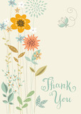 Thank You Vertical Floral Card