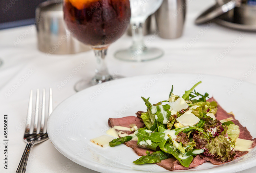 Arugula on Carpaccio Arugula on Carpaccio