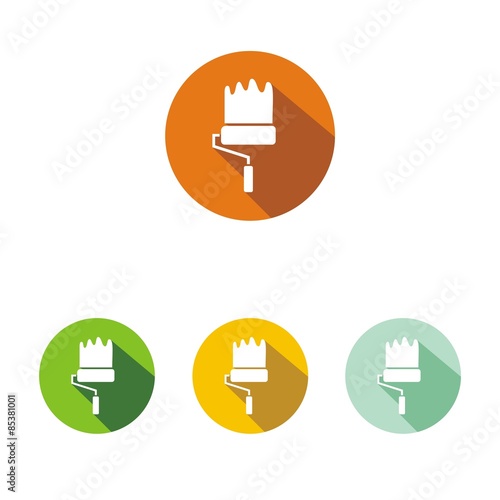 Iconos útiles de pintor botón colores sombra