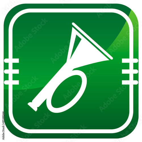 Horn. Green icon.