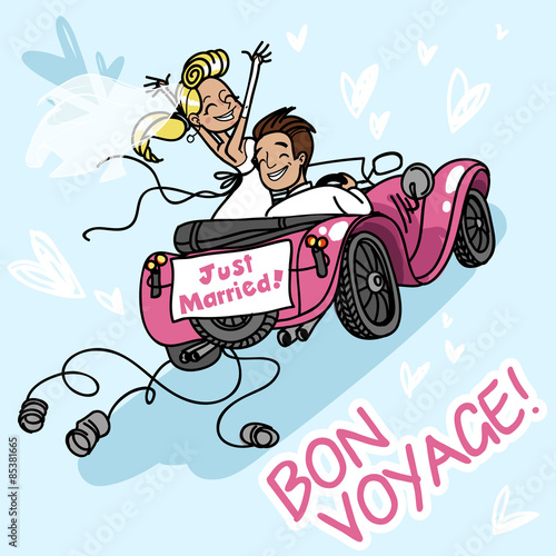 Just married. Vector illustration