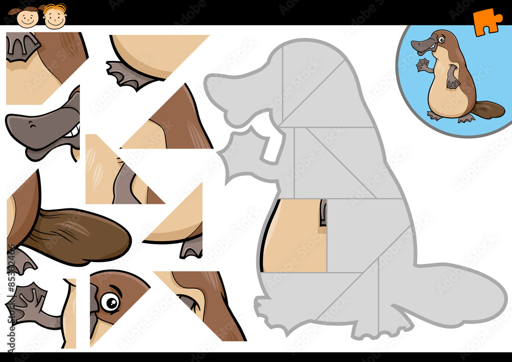 cartoon platypus jigsaw puzzle game