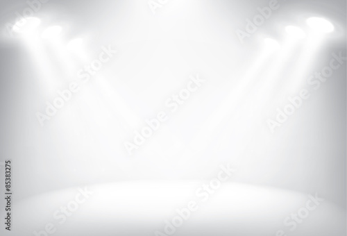 Illuminated stage with scenic lights vector background photo