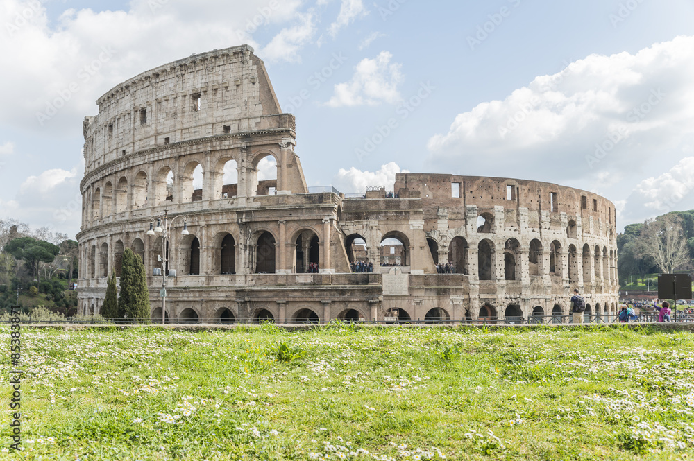 Roman Colosseum.View from Forum Romanum. Italy.