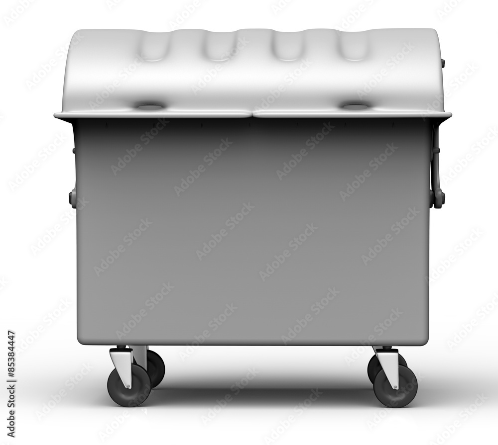 grey garbage container isolated on white background grey garbage container isolated on white background