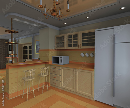 Wallpaper Mural kitchen interior Torontodigital.ca