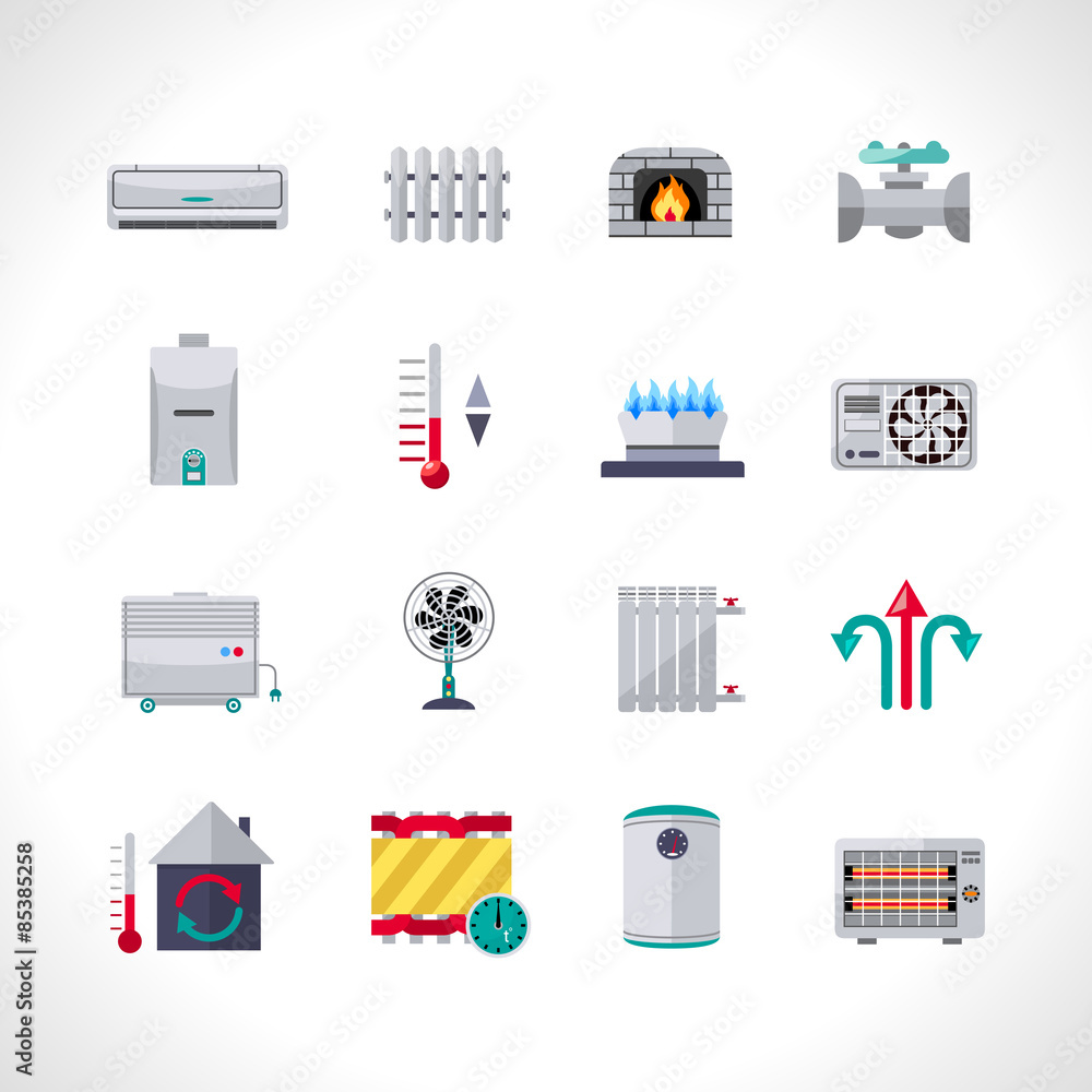 Heating Icons Set Heating Icons Set