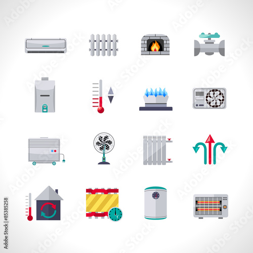 Heating Icons Set