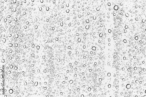 Drops of rain on window white background