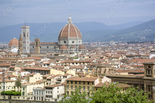 The beautiful viewpoint in Florence (Italy), Piazzale Michelangelo, La Cattedrale di Santa Maria del Fiore