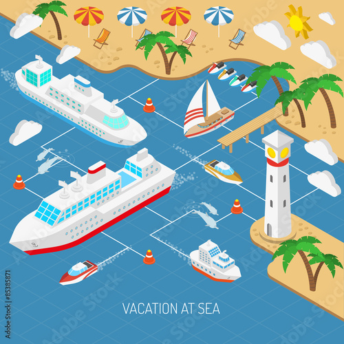 Sea vacation and ships concept 