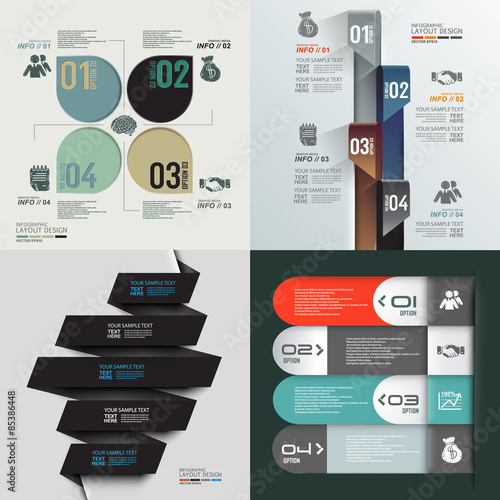 minimal info graphics design set