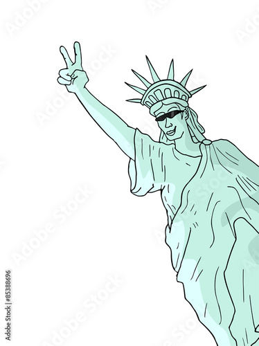 happy liberty statue