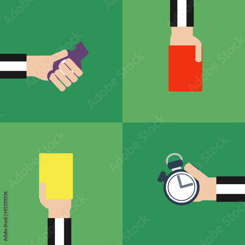 Modern flat set footbal referee