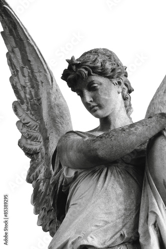 Photography sculpture of an angel (isolated)