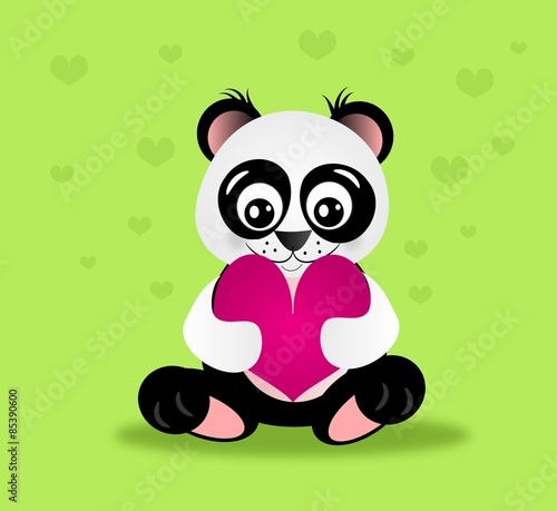 Fototapeta Naklejka Na Ścianę i Meble -  Cute panda in love