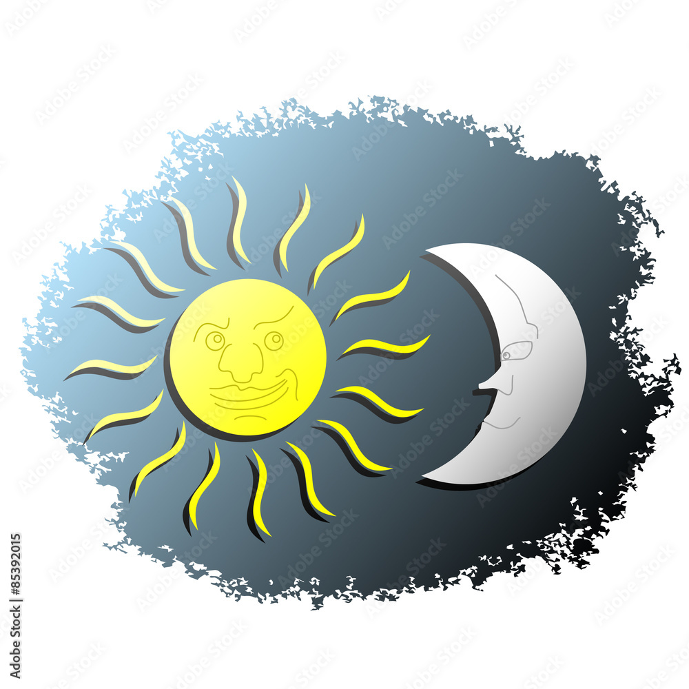 Naklejka premium sun and moon design