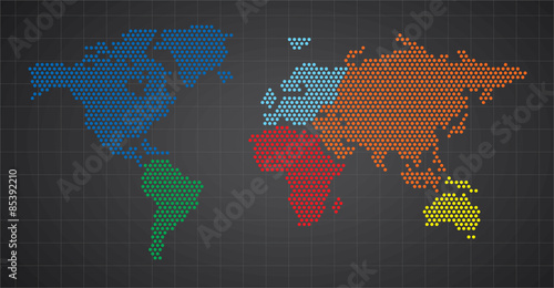 World map dots random size