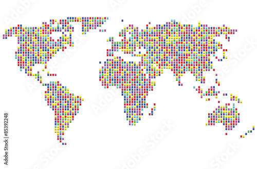 World map dots random size
