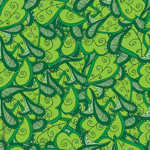 seamless pattern with colored abstract flowers and hearts  3