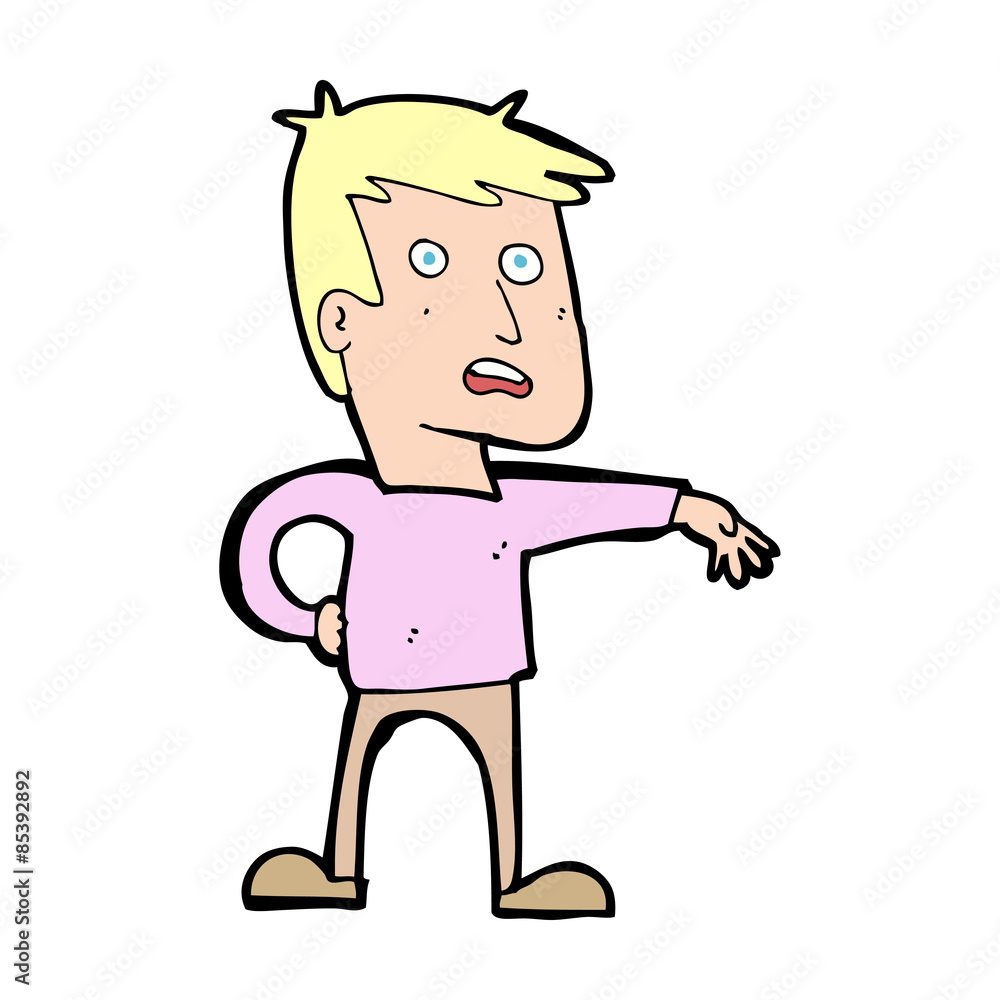 Fototapeta premium cartoon man making camp gesture