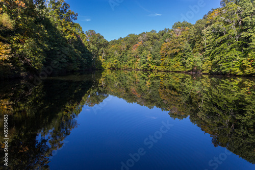 Small Indiana lake in the early fall