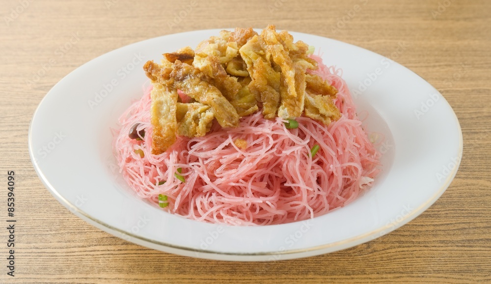 Red Fried Rice Vermicelli with Eggs and Scallion Red Fried Rice Vermicelli with Eggs and Scallion