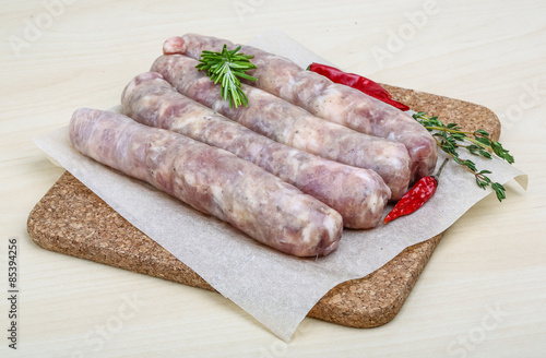 Handmade sausages for grill